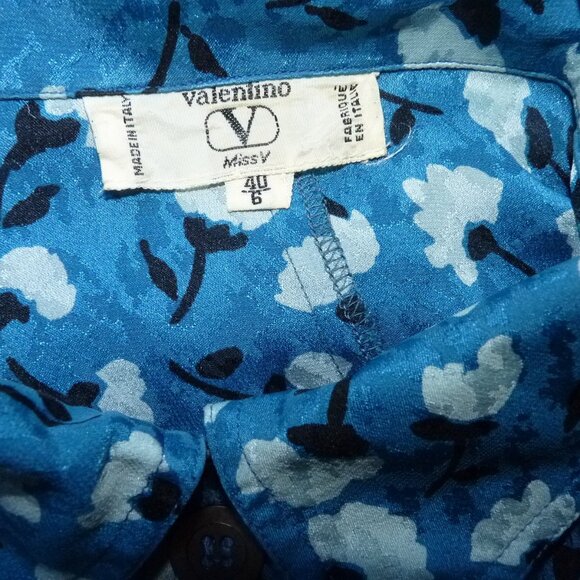 VALENTINO MISS V VINTAGE FLORAL  SILK TOP BLOUSE 6 - Picture 3 of 5